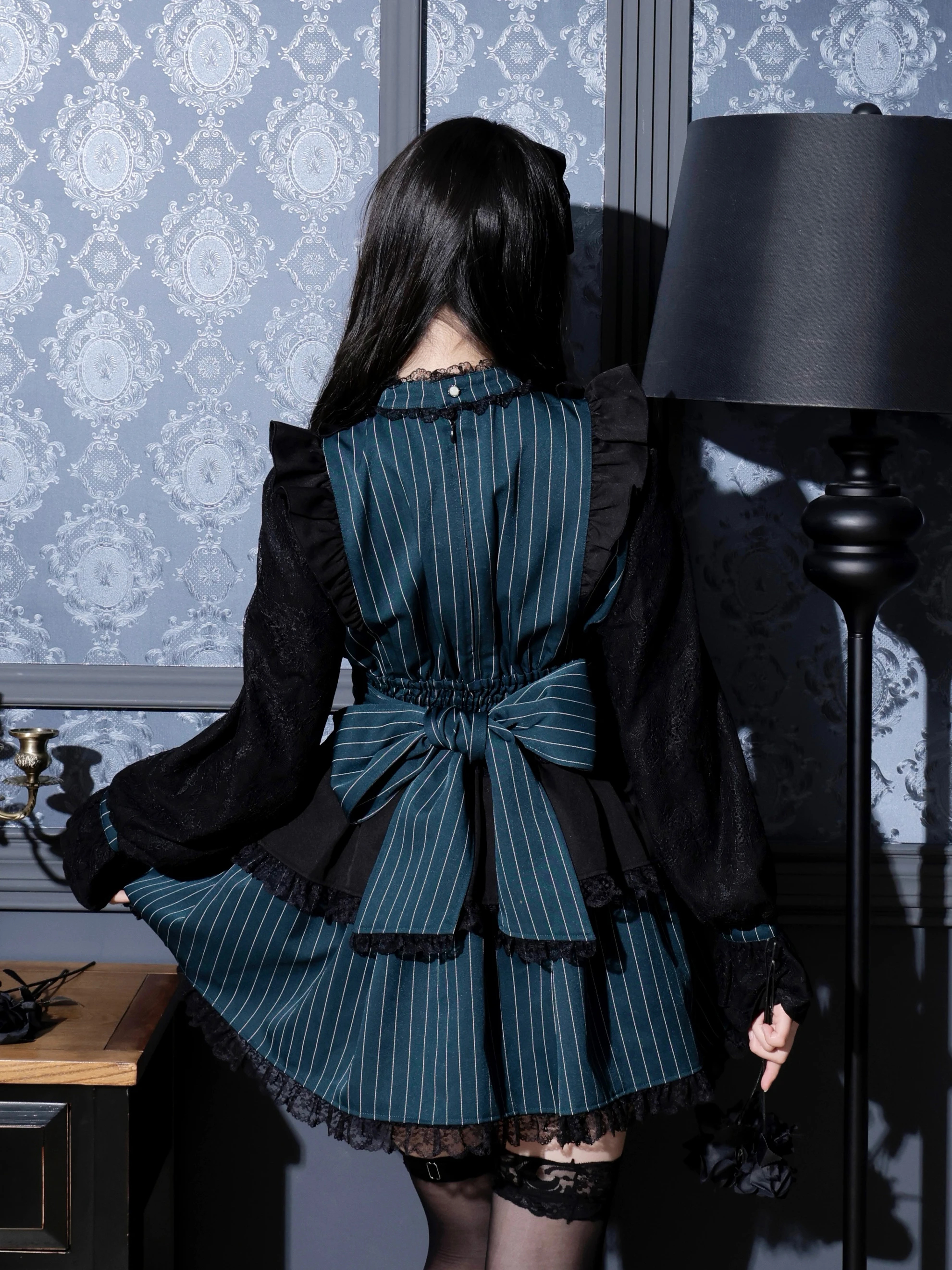 ゴシックチョーカーレースアップヨークセットアップ（セットアップ｜緑