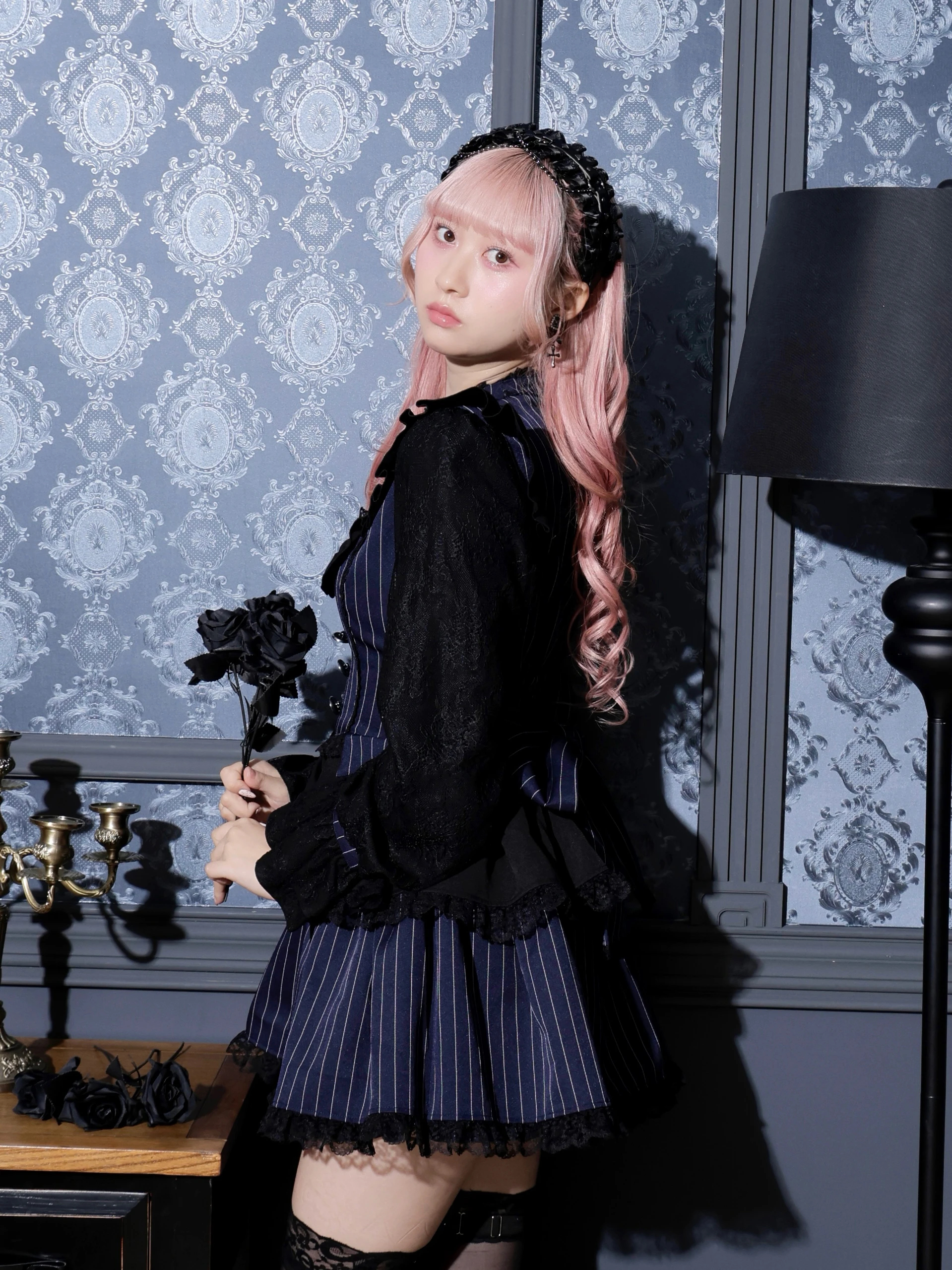 ゴシックチョーカーレースアップヨークセットアップ（セットアップ｜緑