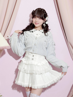 NOEMIE(ノエミー) |ビジューリボンレースアップマシュマロカーデ