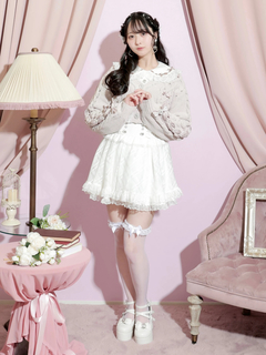 NOEMIE(ノエミー) |ビジューリボンレースアップマシュマロカーデ