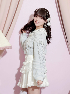 NOEMIE(ノエミー) |ビジューリボンレースアップマシュマロカーデ