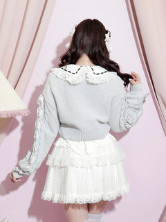 NOEMIE(ノエミー) |ビジューリボンレースアップマシュマロカーデ