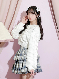 NOEMIE(ノエミー) |ビジューリボンレースアップマシュマロカーデ