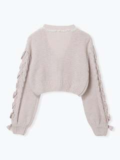 NOEMIE(ノエミー) |ビジューリボンレースアップマシュマロカーデ