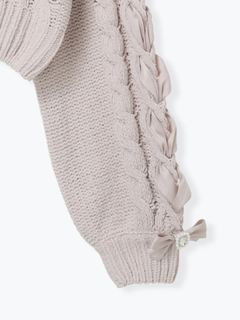 NOEMIE(ノエミー) |ビジューリボンレースアップマシュマロカーデ