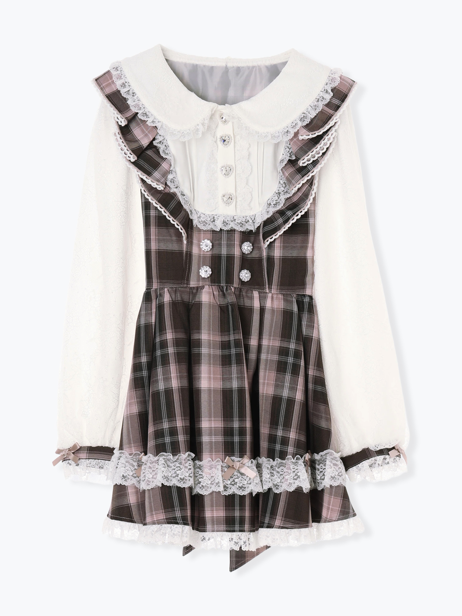 メニーリボンラッフルフリルヨークセットアップ（セットアップ｜ピンク