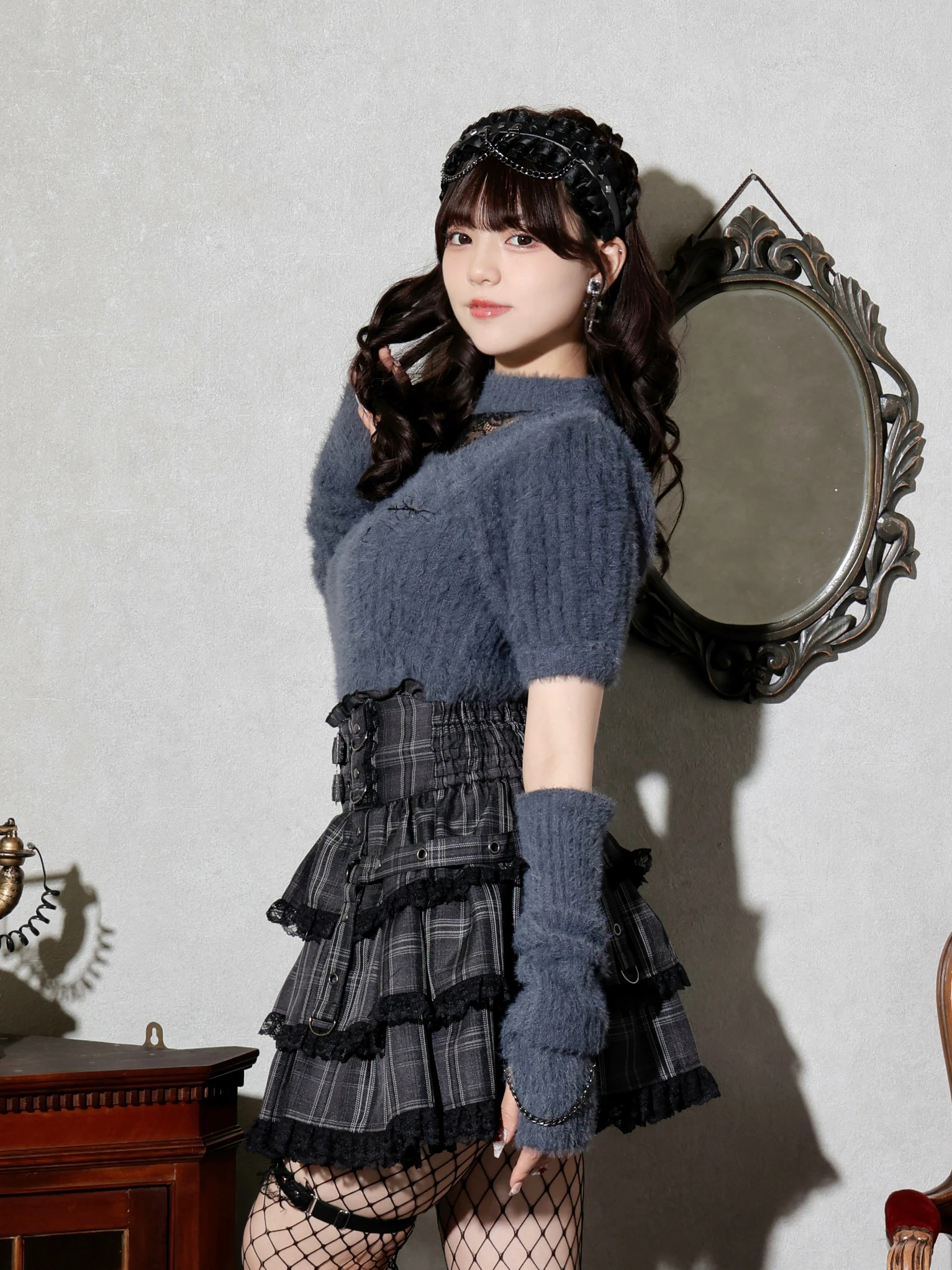 4WAYアームウォーマーフェザーニット（ニット・セーター｜オフホワイト