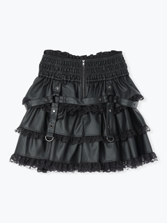 NOEMIE(ノエミー) |フェイクレザーダブルベルトティアードスカパン