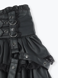 NOEMIE(ノエミー) |フェイクレザーダブルベルトティアードスカパン