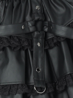 NOEMIE(ノエミー) |フェイクレザーダブルベルトティアードスカパン