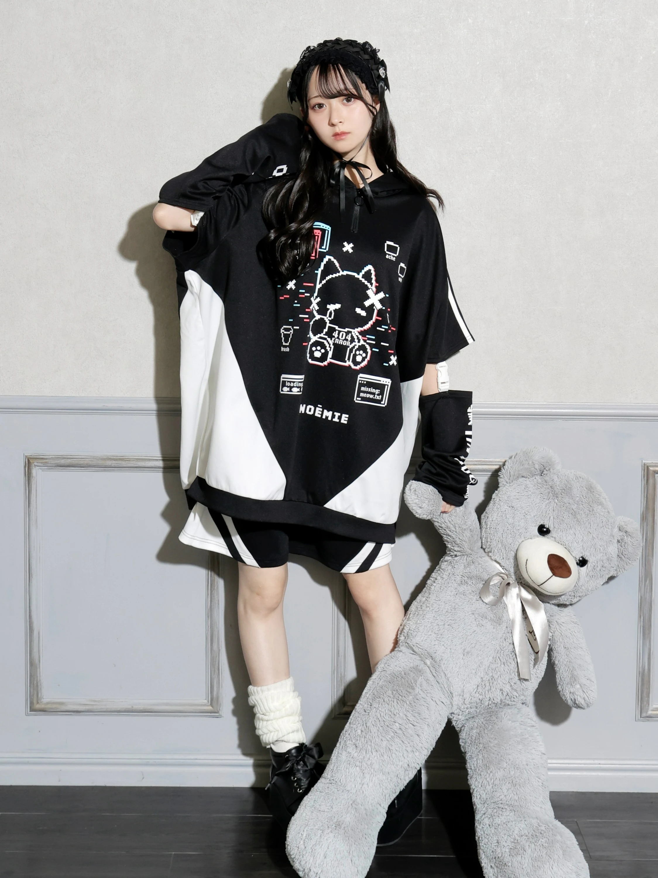 ホーミーさま専用 サイバーにゃんにゃんジャージパーカー（パーカー｜ピンク・サックス