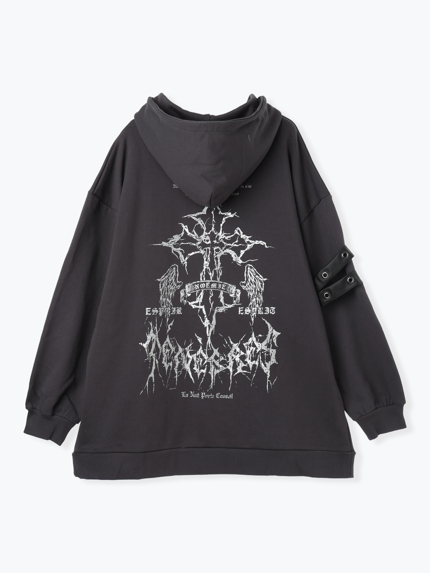 ブラックファーユニセックス裏毛ジップパーカー（パーカー｜黒・濃