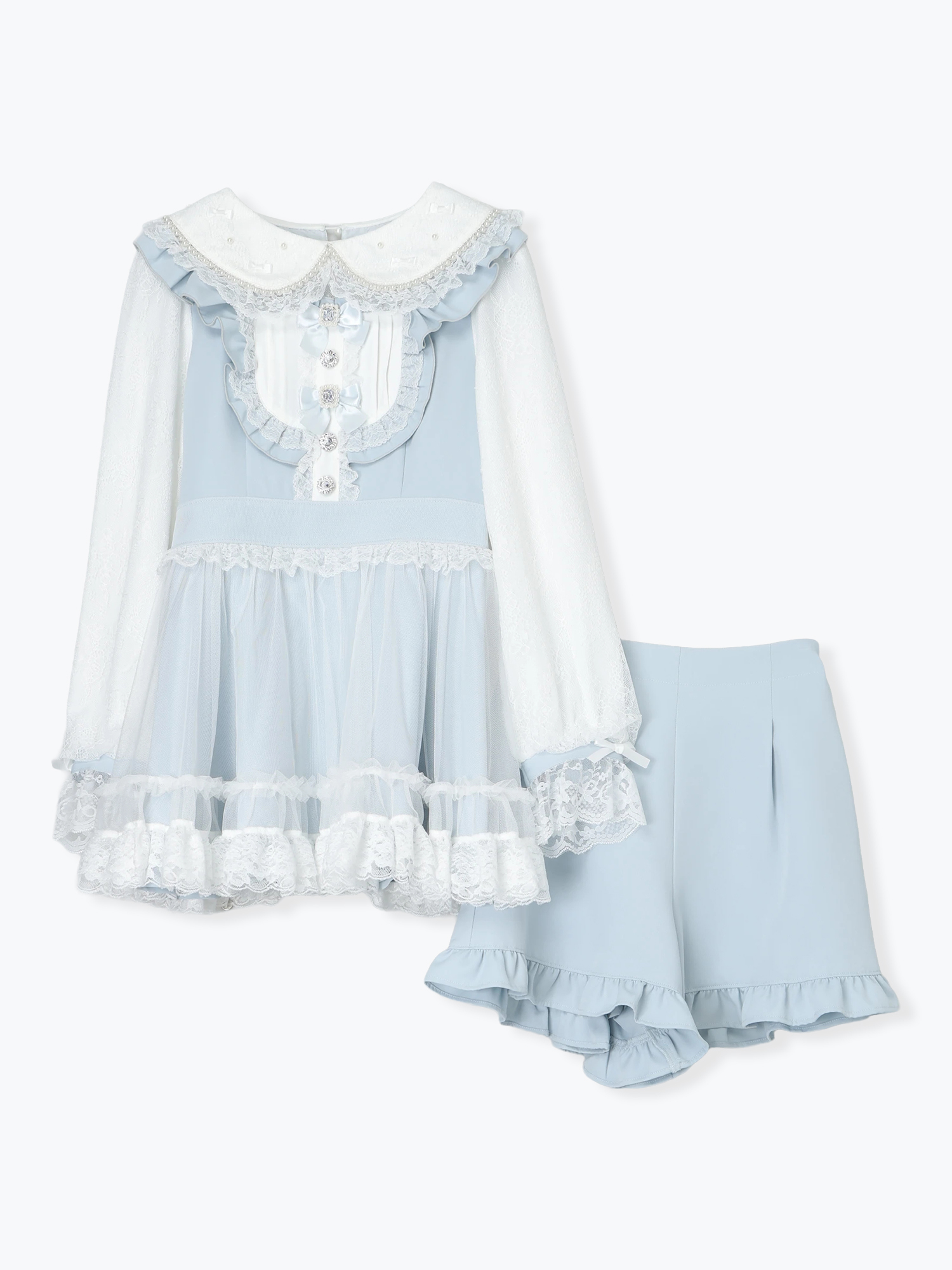 メニーリボンデコルテドレッシーセットアップ（セットアップ｜ピンク