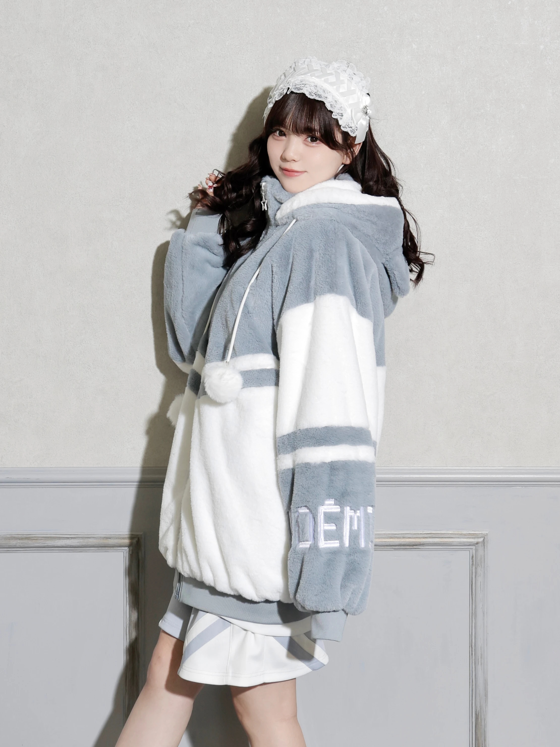 ねこ耳お星さまぽんぽんユニセックスファーブルゾン（ブルゾン｜ピンク