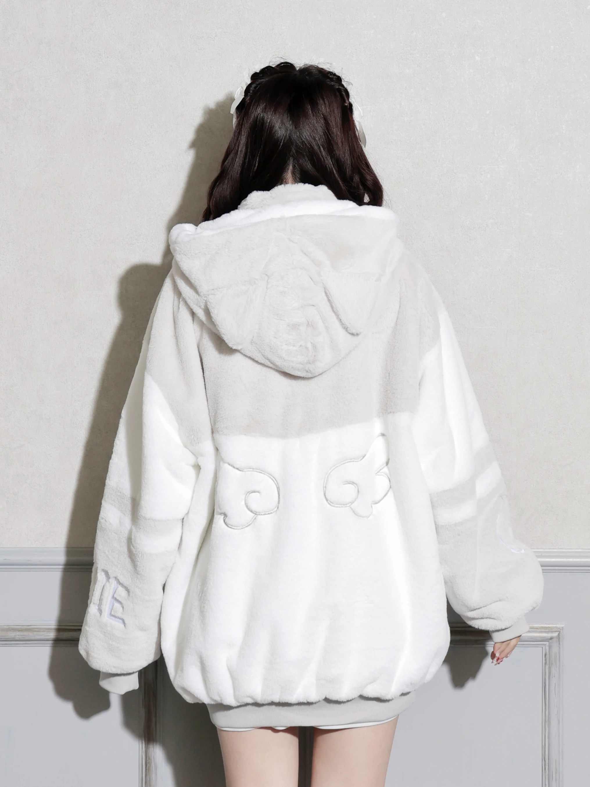 ねこ耳お星さまぽんぽんユニセックスファーブルゾン（ブルゾン｜ピンク