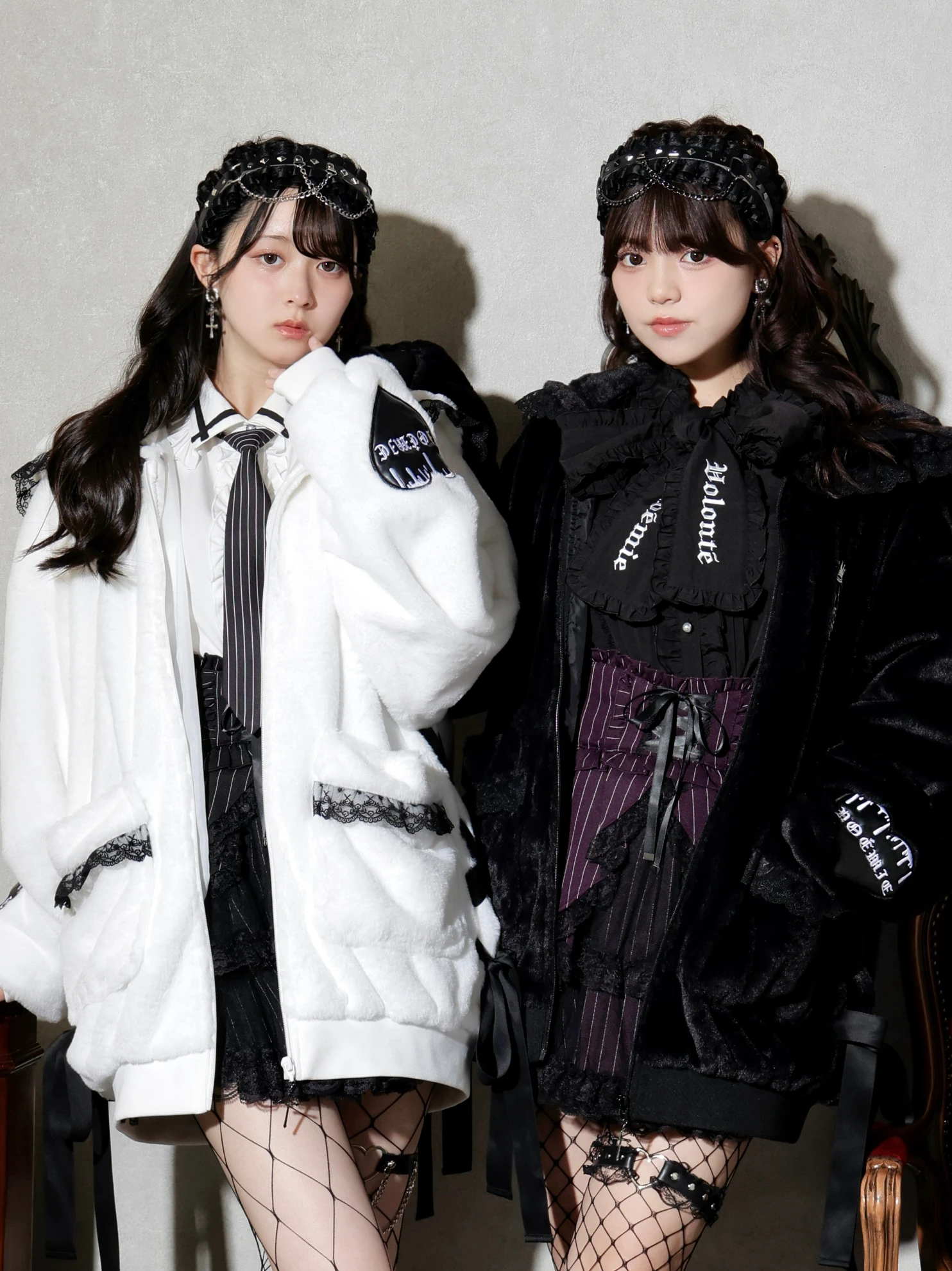 ゴシックスピンドルファーブルゾン（ブルゾン｜オフホワイト・黒