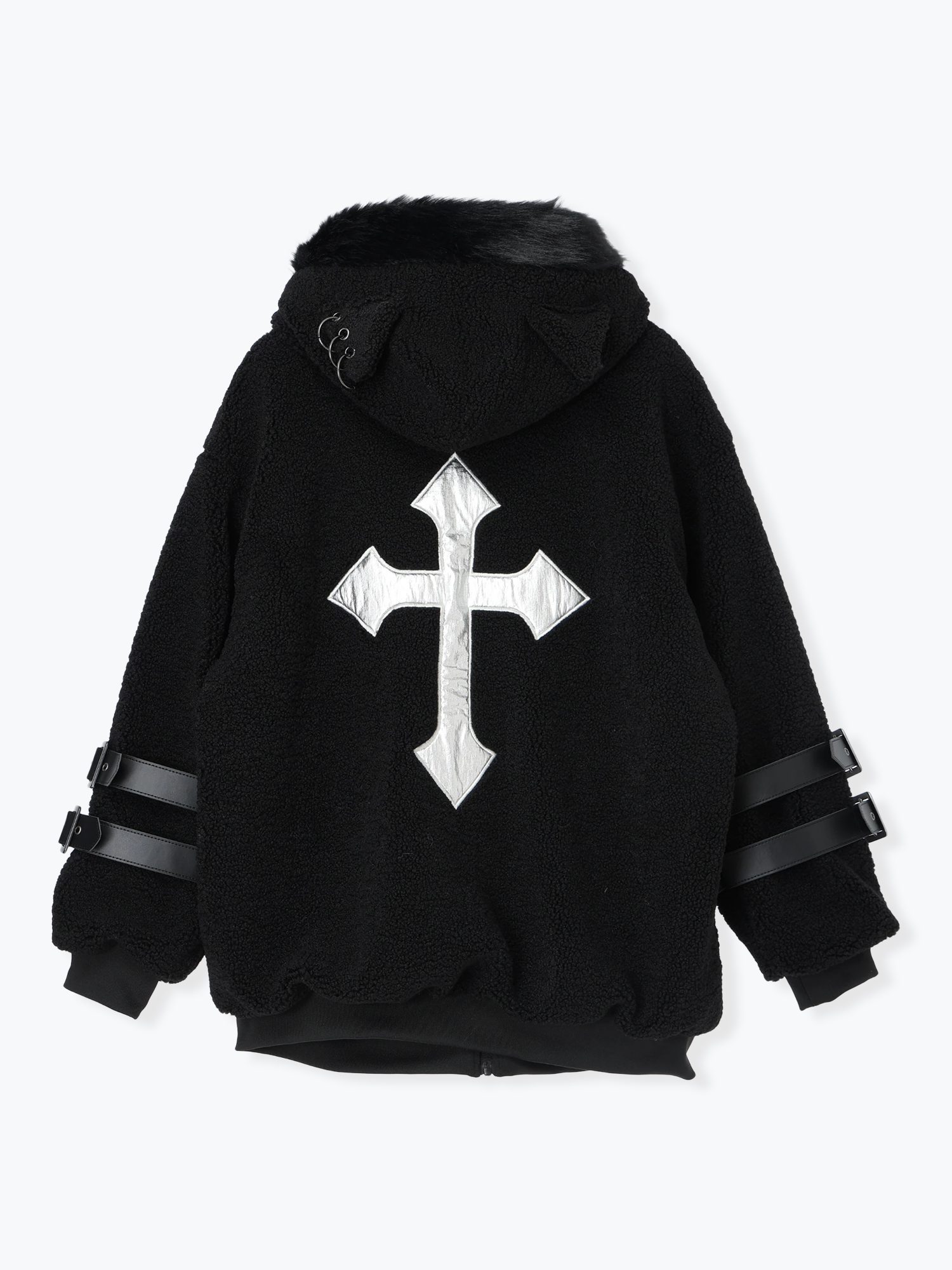 ダブルバックルねこ耳ユニセックスボアブルゾン（ブルゾン｜オフ