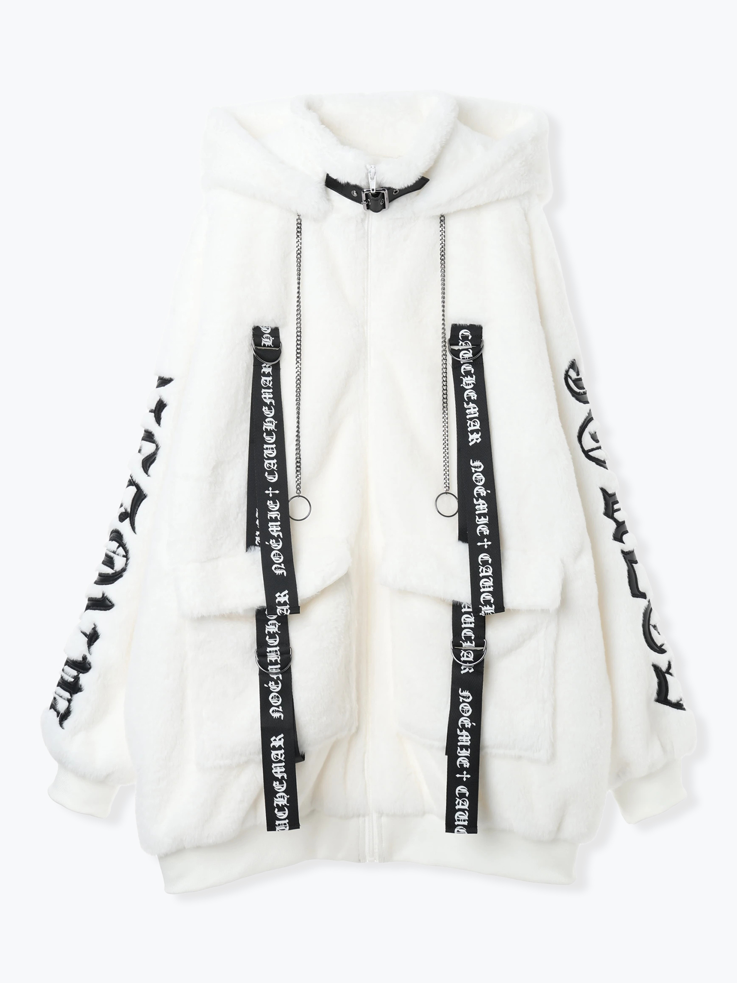 スタンドフードユニセックスファーブルゾン（ブルゾン｜オフホワイト