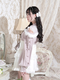 NOEMIE(ノエミー) |ビジューリボンケーブルオフショルファーニット