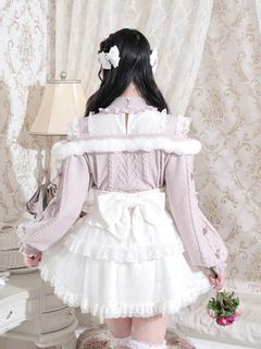 NOEMIE(ノエミー) |ビジューリボンケーブルオフショルファーニット