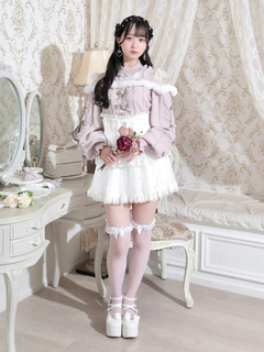 NOEMIE(ノエミー) |ビジューリボンケーブルオフショルファーニット