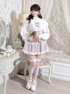 NOEMIE(ノエミー) |ビジューリボンケーブルオフショルファーニット