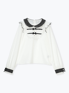 NOEMIE(ノエミー) |ダブルリボンフリルヨークブラウス