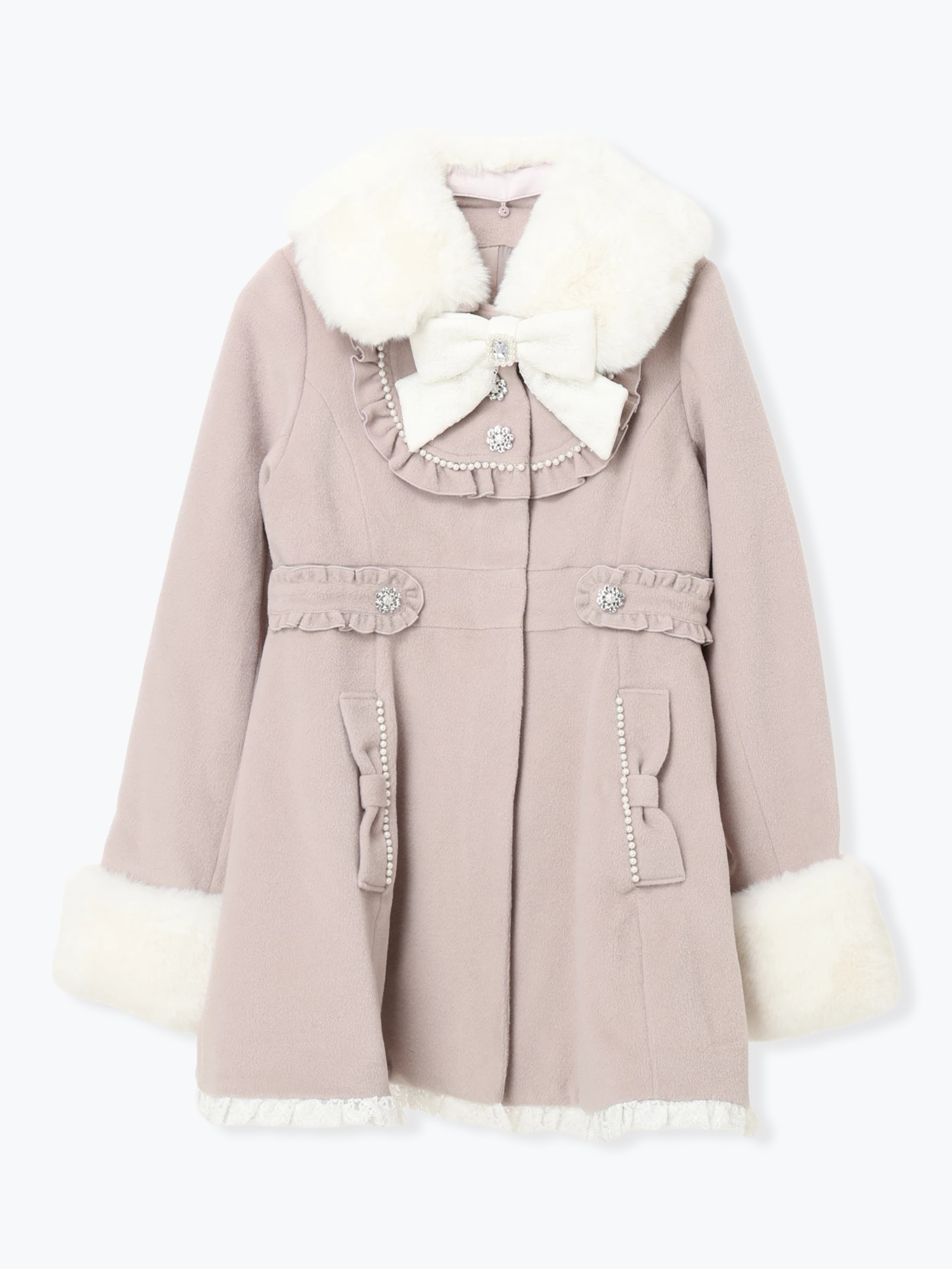 新品タグ付♡ノエミー♡ ヨークフリルドレッシープリンセスコート♡ホワイト♡ NOEMIE（ノエミー） コート アウター ヨークフリルドレッシー