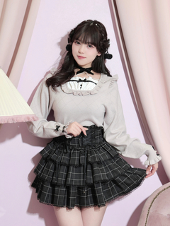 NOEMIE(ノエミー) |バックリボンダブルレースアップティアードスカパン