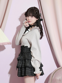 NOEMIE(ノエミー) |バックリボンダブルレースアップティアードスカパン