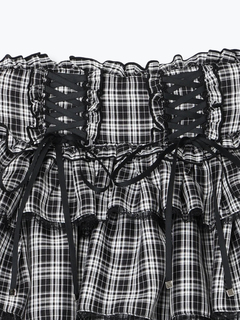 NOEMIE(ノエミー) |バックリボンダブルレースアップティアードスカパン