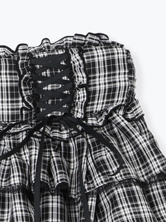 NOEMIE(ノエミー) |バックリボンダブルレースアップティアードスカパン