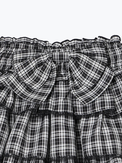 NOEMIE(ノエミー) |バックリボンダブルレースアップティアードスカパン