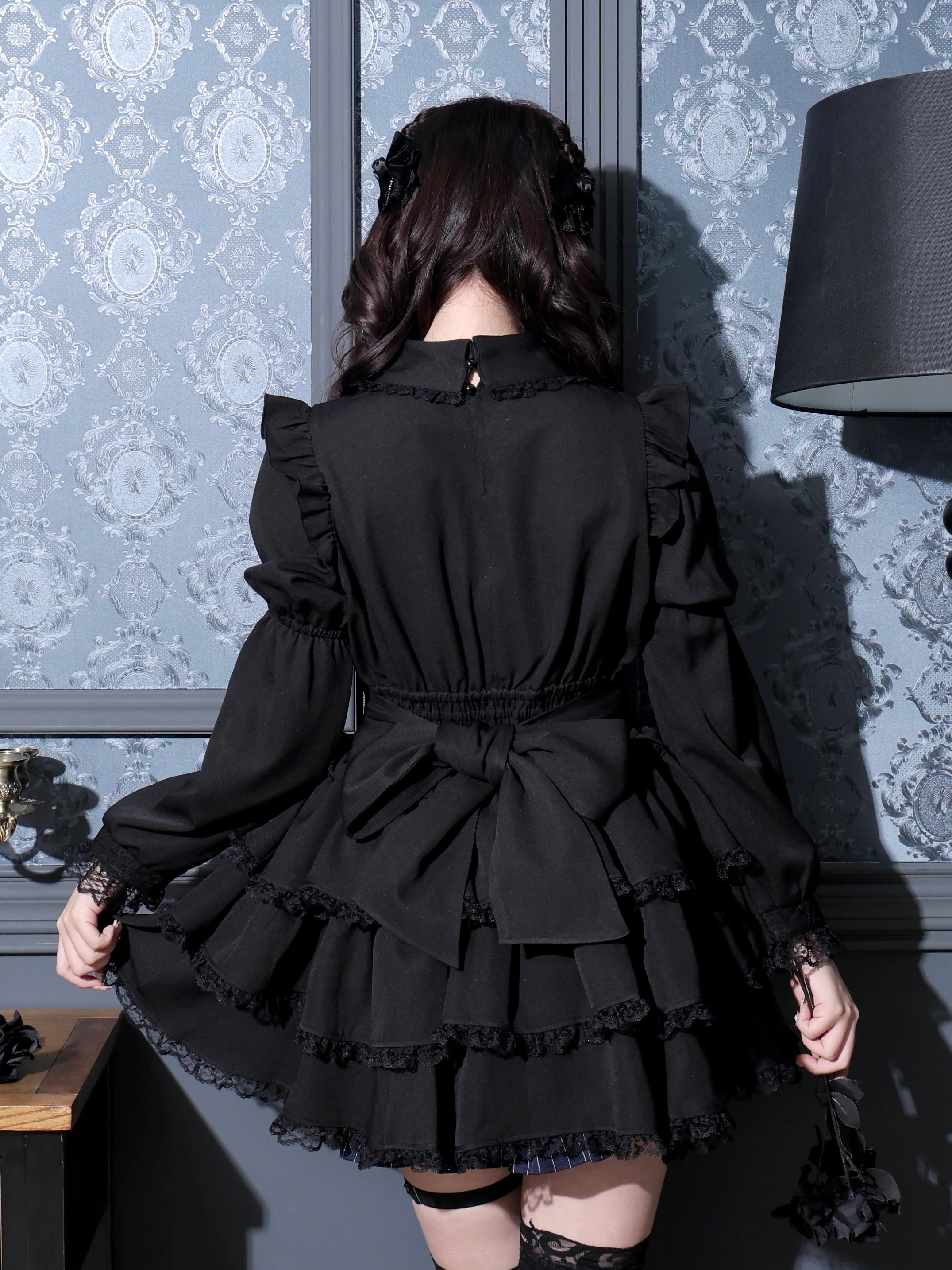 ゴシックドレッシーデコルテクロスセットアップ（セットアップ｜青・A