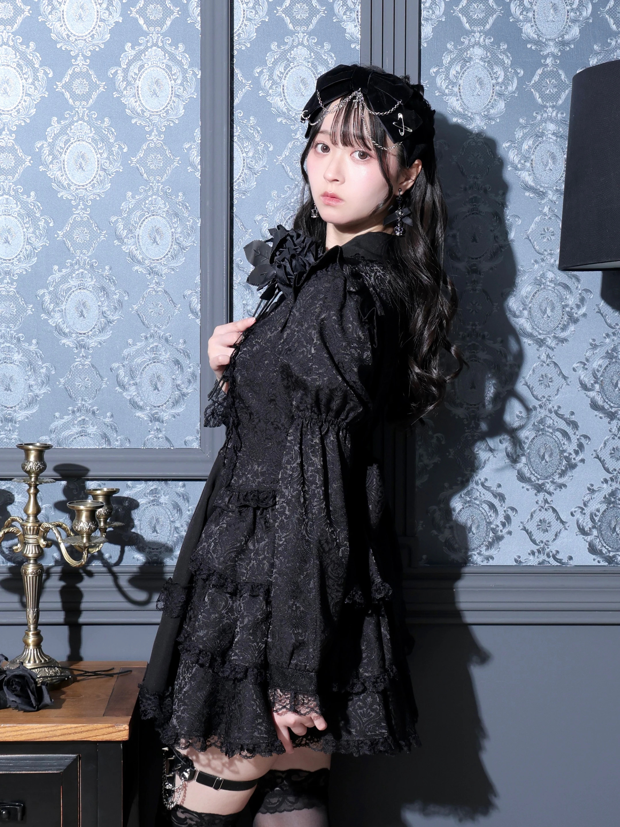 グルーデコセット ゴシックドレッシーデコルテクロスセットアップ（セットアップ｜青・A