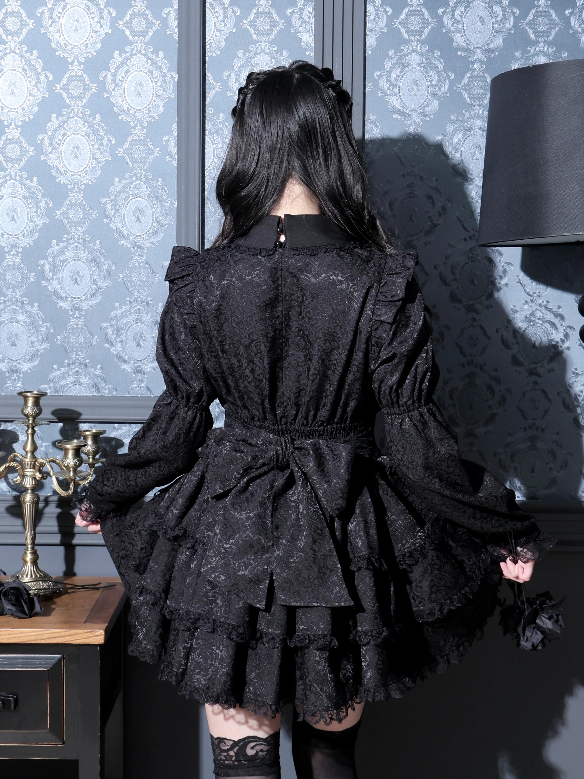 ゴシックドレッシーデコルテクロスセットアップ（セットアップ｜青・A