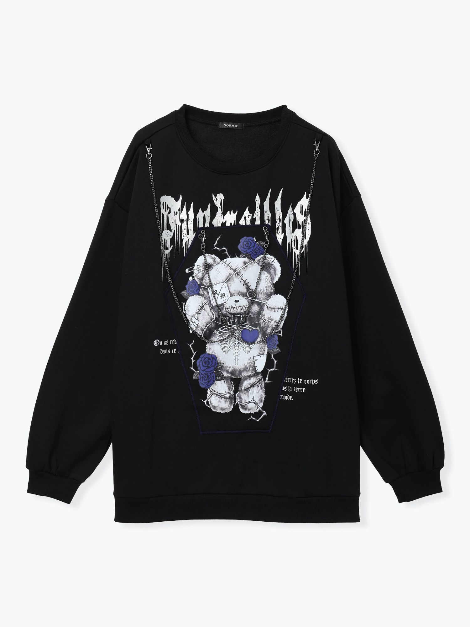 病みくまチェーンユニセックスプルオーバー（チュニック｜紫・赤・濃