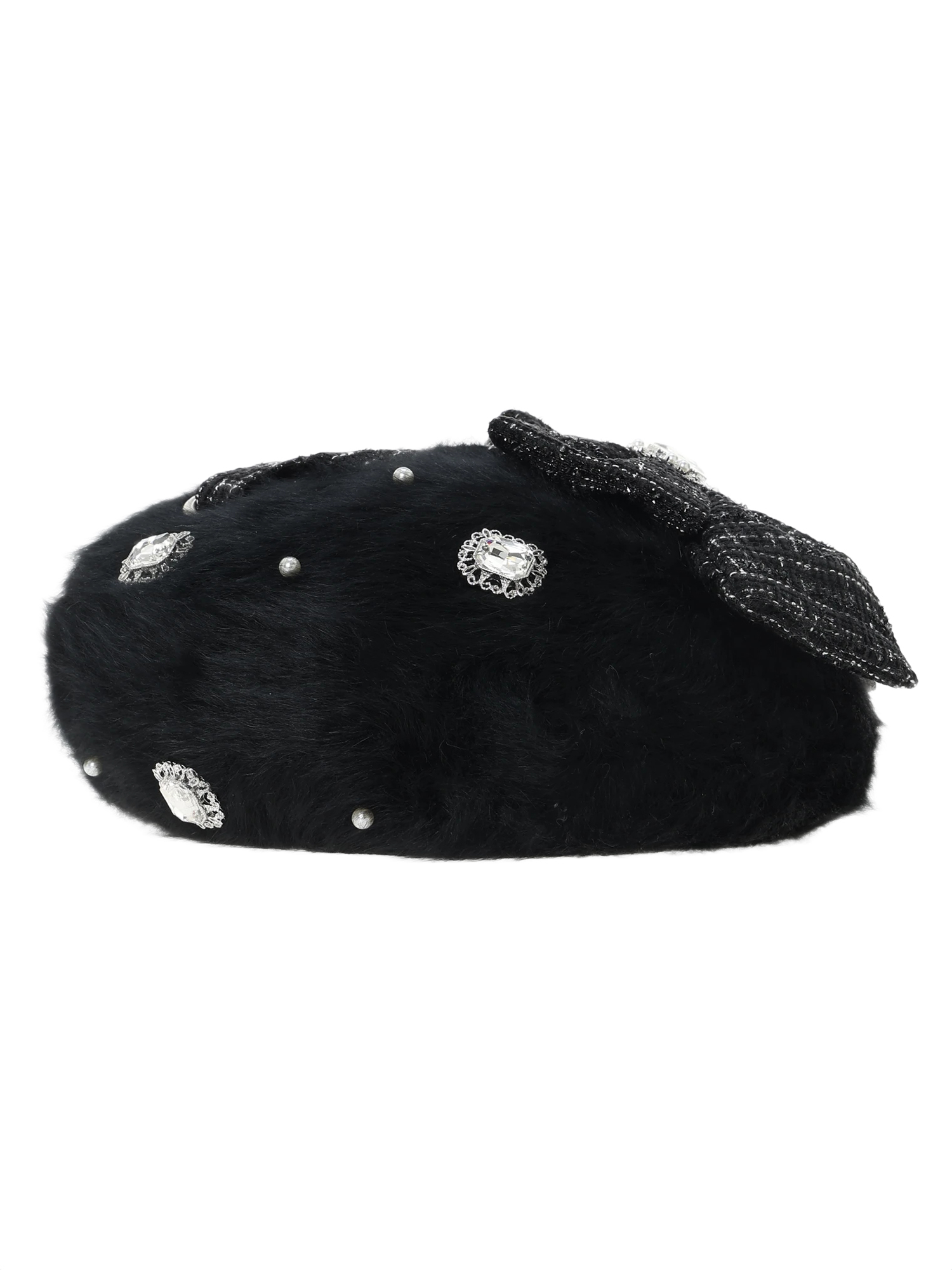 シャギーリボンベレー帽（帽子｜ピンク・黒・オフホワイト）｜【公式