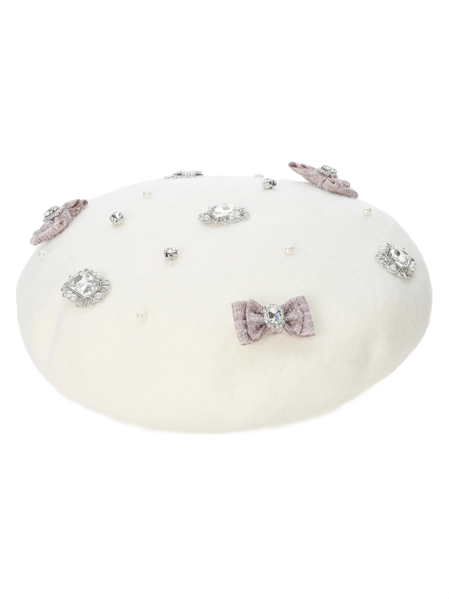 フェルトリボンベレー帽（帽子｜ピンク・黒・オフホワイト）｜【公式