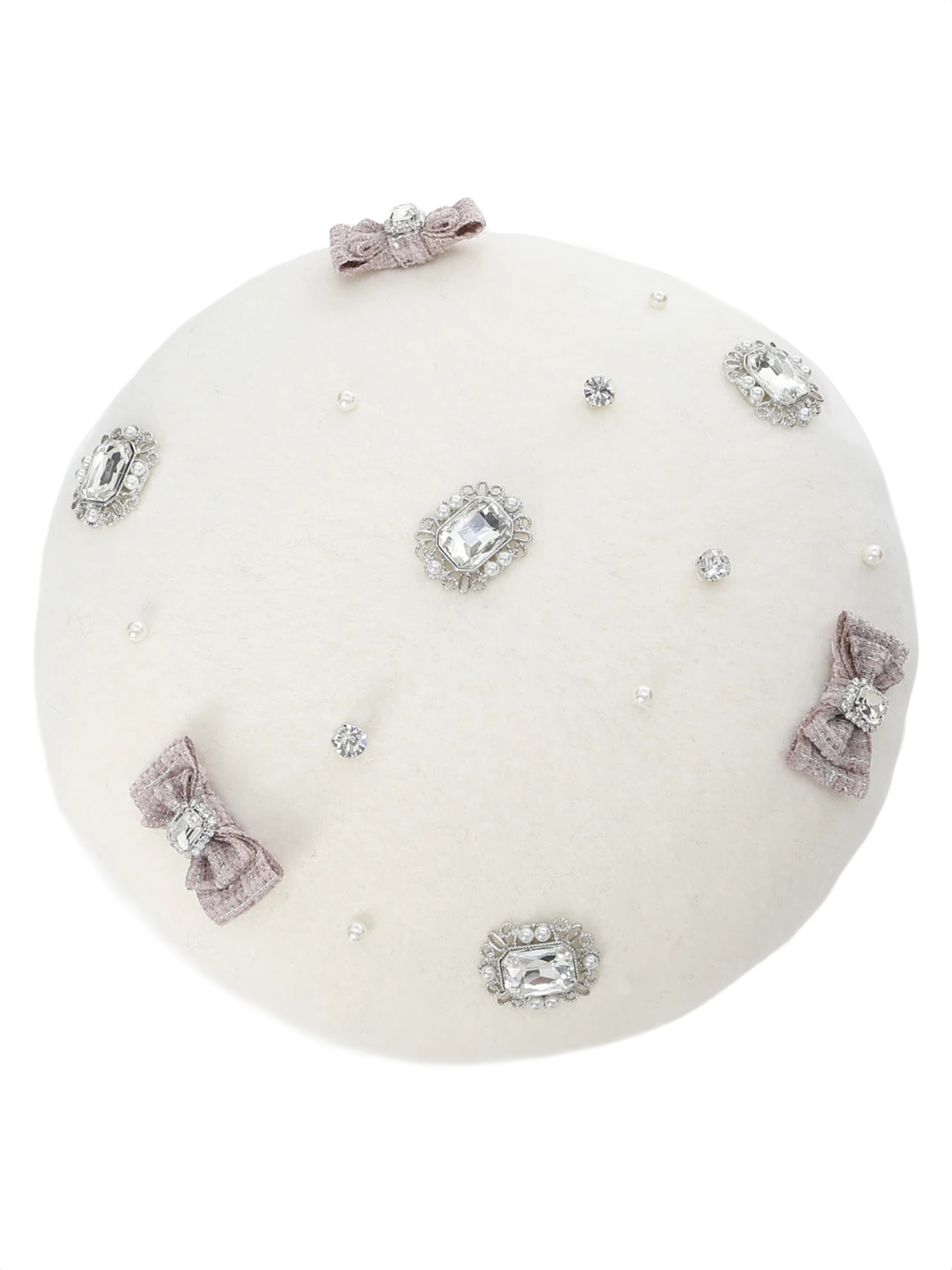 フェルトリボンベレー帽（帽子｜ピンク・黒・オフホワイト）｜【公式