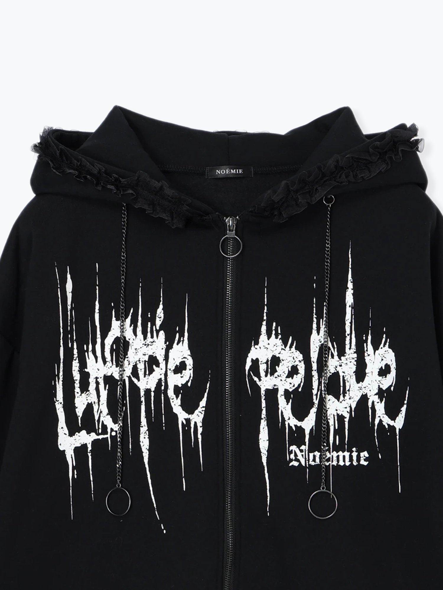 ⭐美品⭐可愛い⭐PEARLY⭐ GATESジップパーカー⭐ハート⭐白&黒⭐M⭐ うさ耳ハートピアスジップパーカー（パーカー｜黒・ピンク）｜【公式