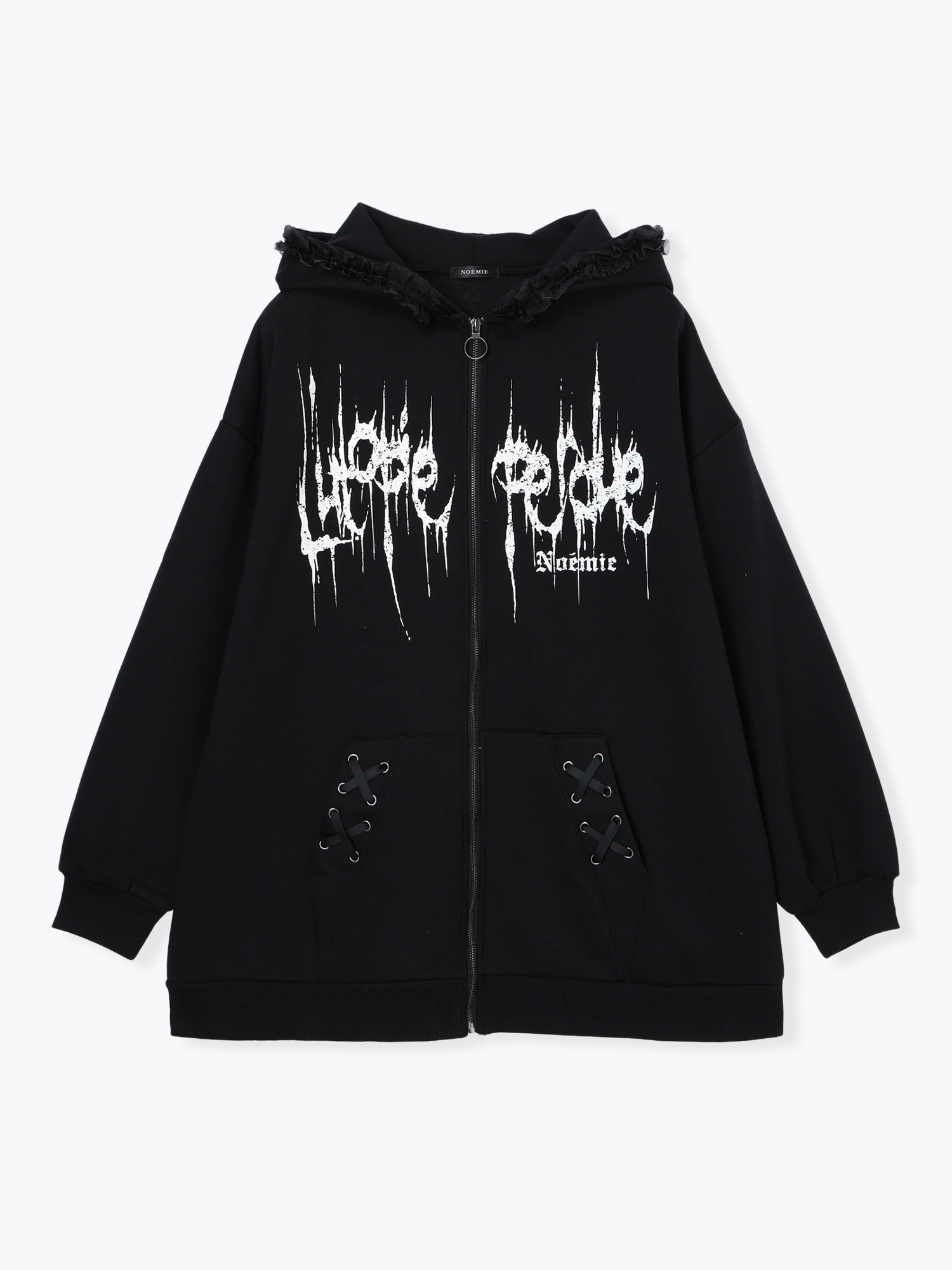 うさ耳ハートピアスジップパーカー（パーカー｜黒・ピンク）｜【公式