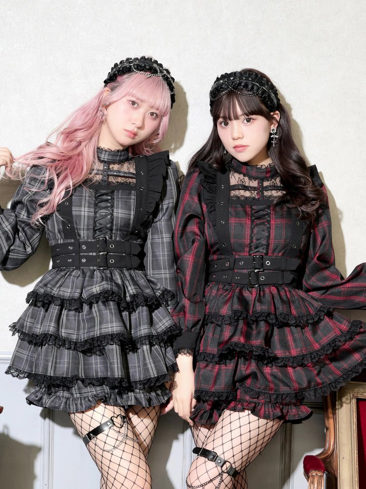 地雷 NOEMIE ノエミー ティアード セットアップ ベルト リボン 十字架 地雷 NOEMIE ノエミー ティアード セットアップ ベルト リボン 十字架