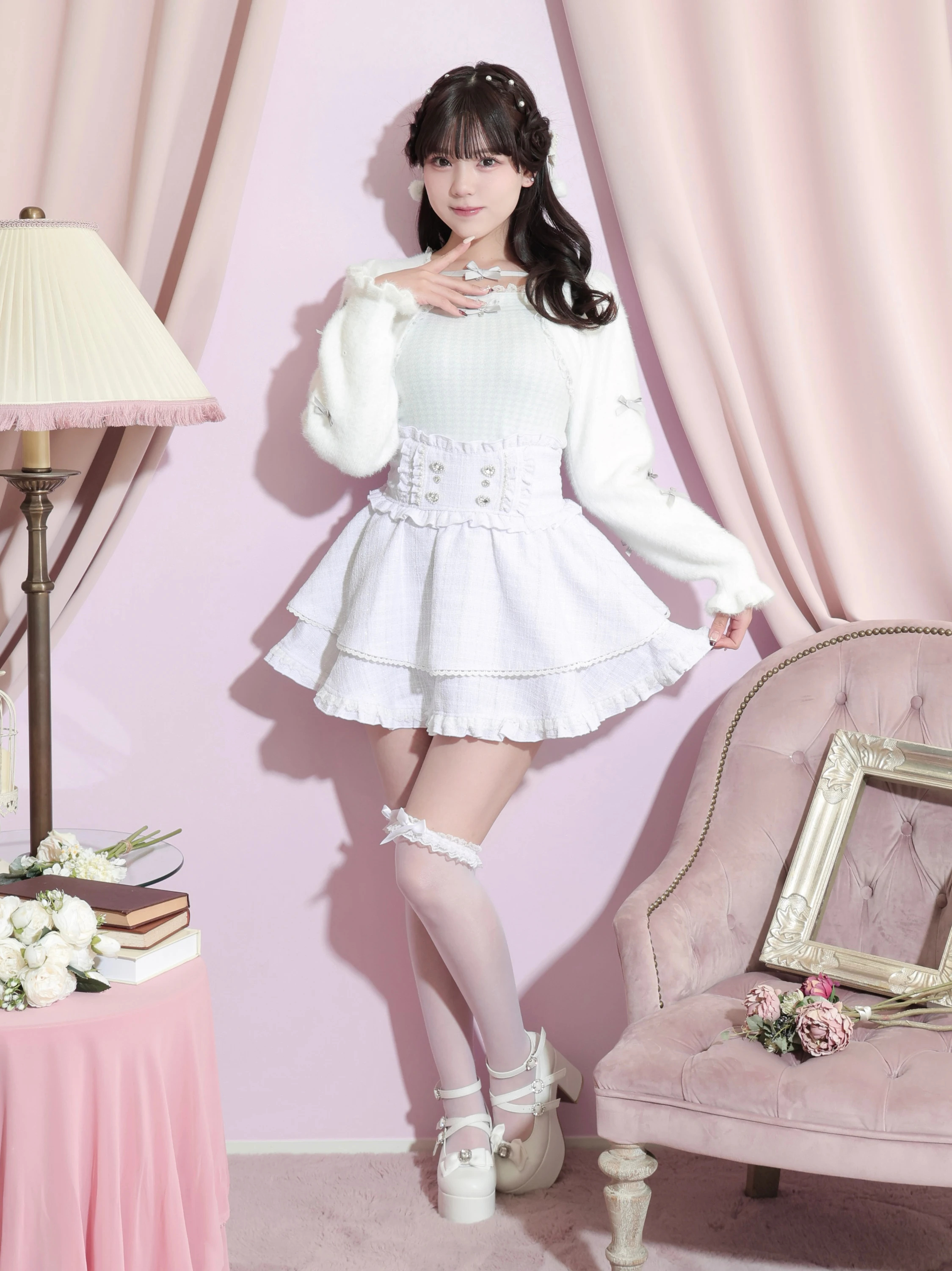 完売商品☆ELLIE エリー / ミックスリボンニット【WHITE】 完売商品☆ELLIE エリー / ミックスリボンニット【WHITE】