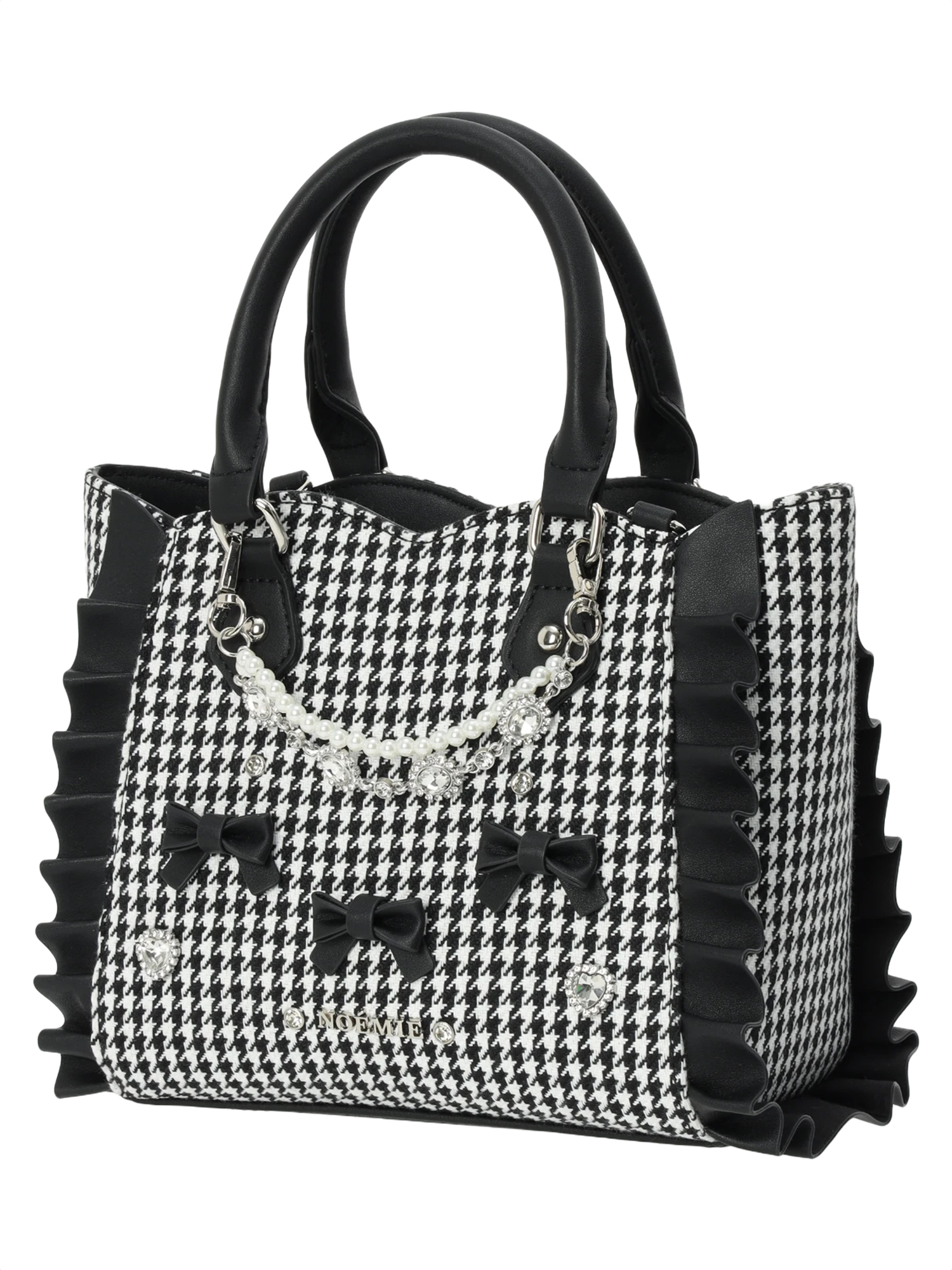 千鳥柄ビジューフリル2wayショルダーバッグ（ショルダーバッグ｜ピンク