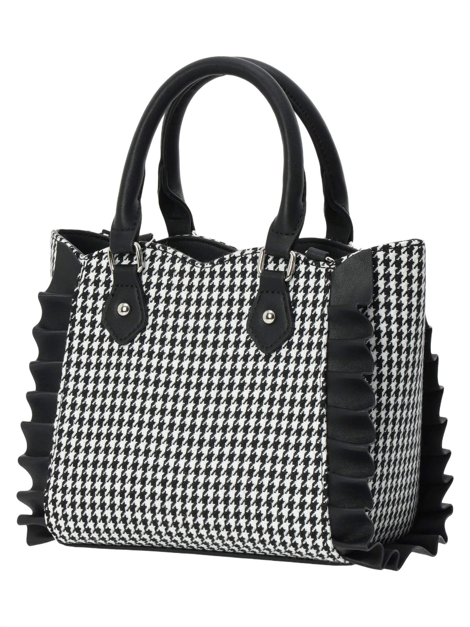 千鳥柄ビジューフリル2wayショルダーバッグ（ショルダーバッグ｜ピンク