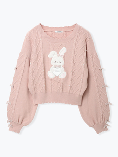 NOEMIE(ノエミー) |メニーリボンハートバニーケーブルニット