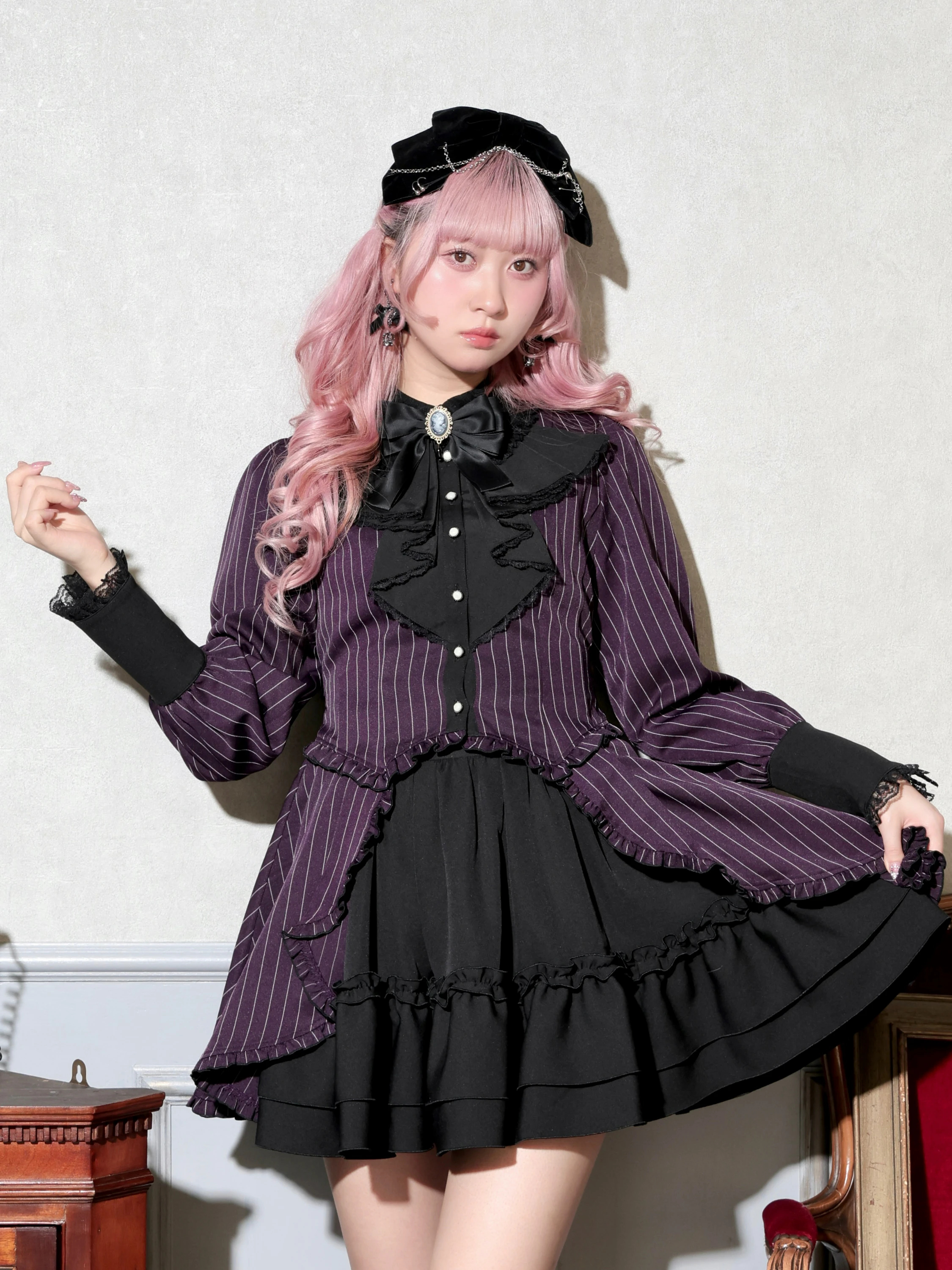 ブラック ジッパー付きセットアップ　定価30800円 608521_4.jpg?v=1