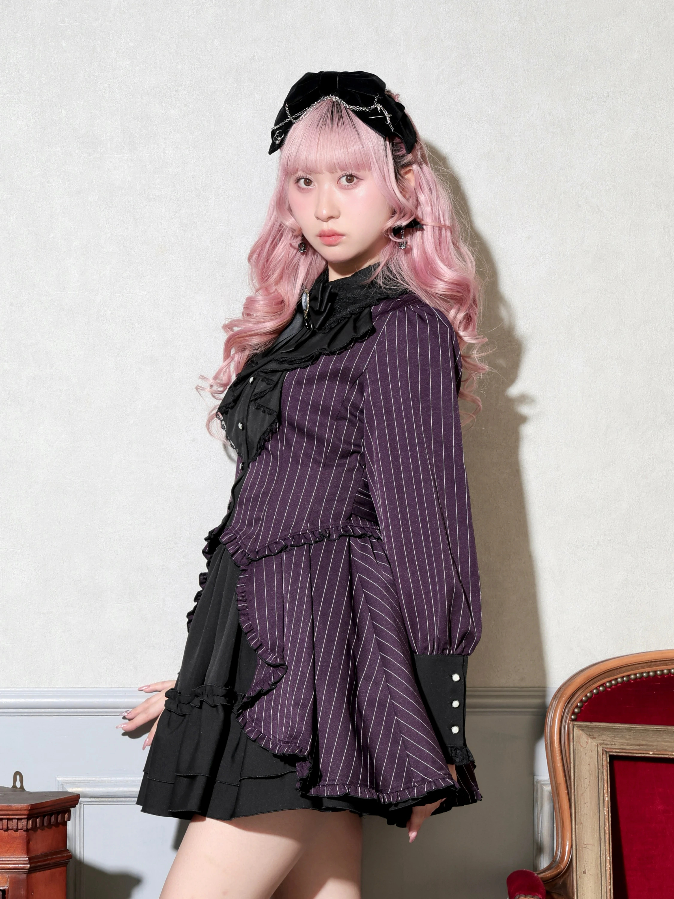 ゴシックラッフルセットアップ（セットアップ｜紫・黒）｜【公式