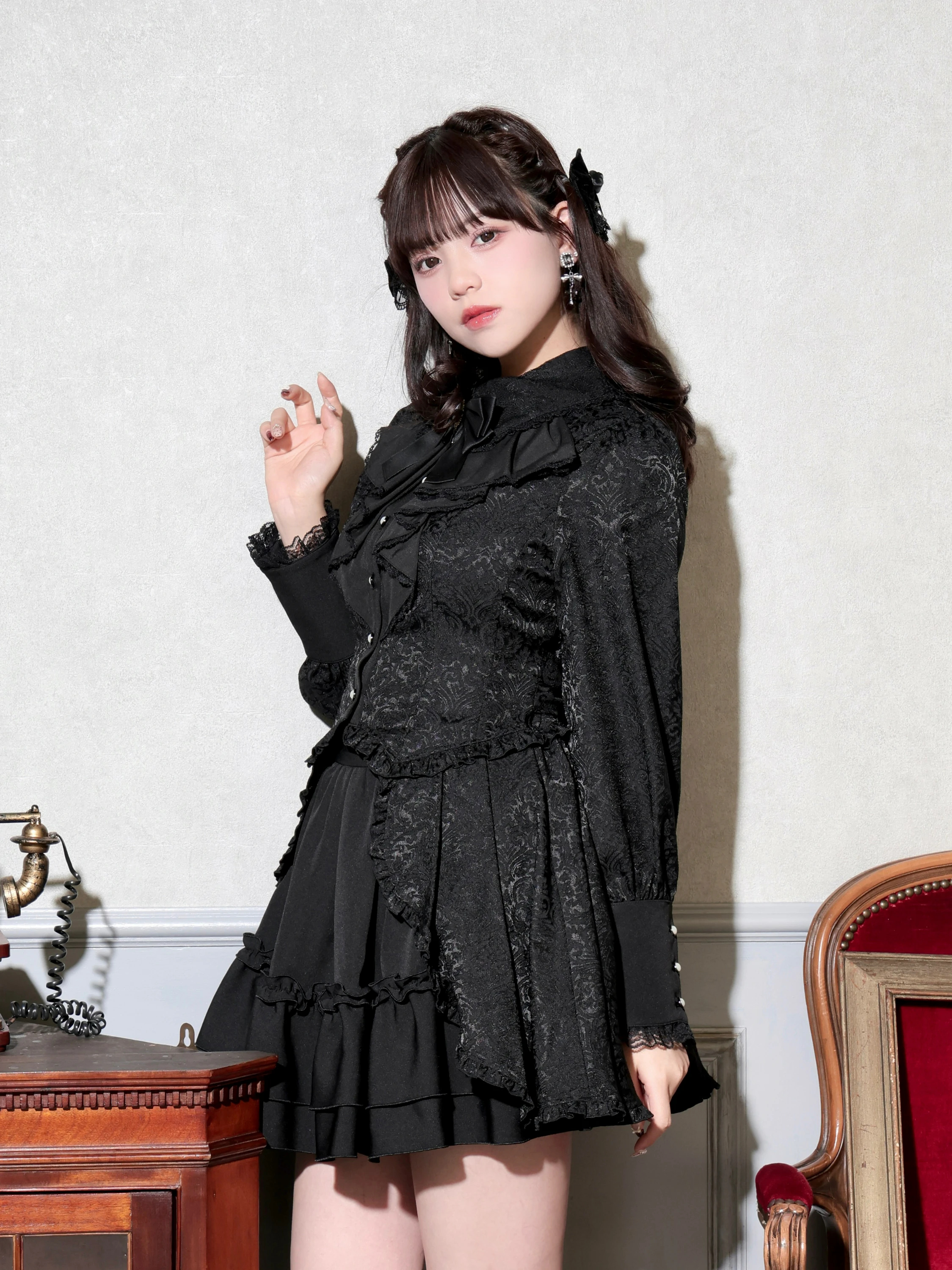 ゴシックラッフルセットアップ（セットアップ｜紫・黒）｜【公式